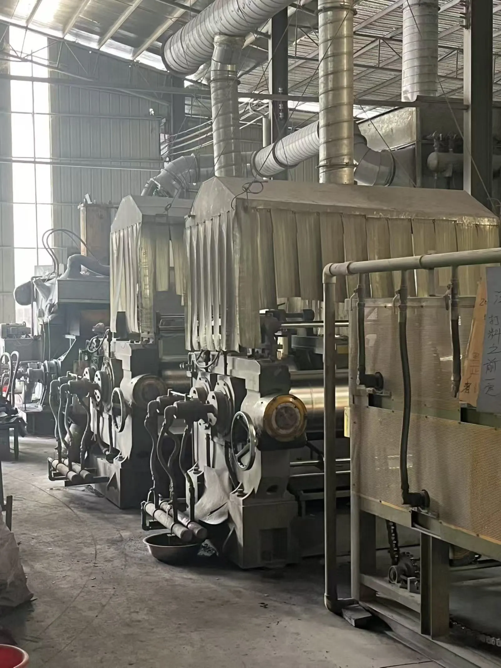 EVA foam sheet production equipment and workshop ducting